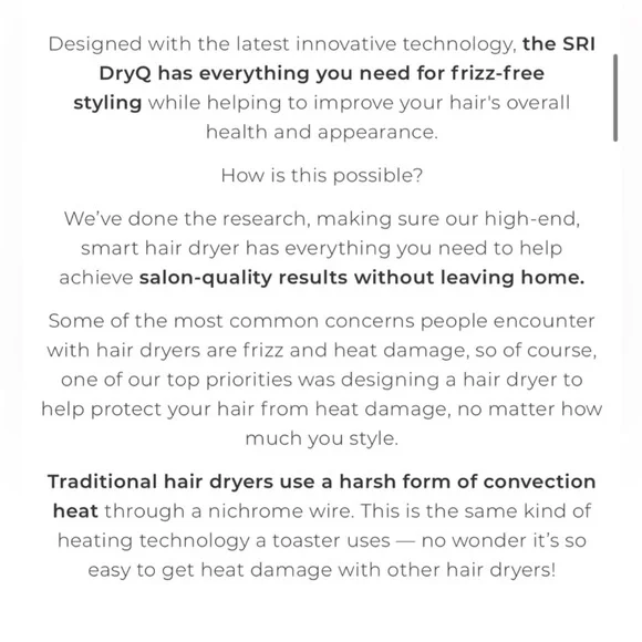 SRI DryQ Infrared Strengthening Hair dryer - Picture 10 of 13